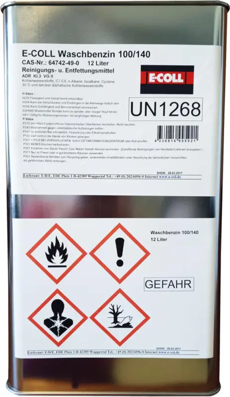 Jetzt Bestellen E-COLL Waschbenzin 12L Kanister Lagerbesorgung