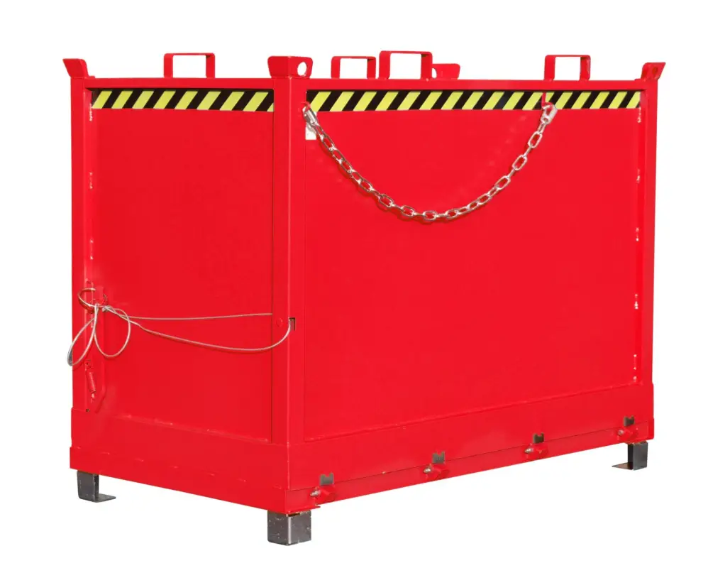 Neue Ware BAUER Klappbodenbehälter FB 2000, lackiert, RAL 3000 Feuerrot