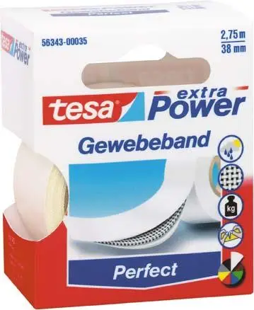 TESA extra Power weiss 2,75m:38mm Gewebeband Versand Am Gleichen Tag