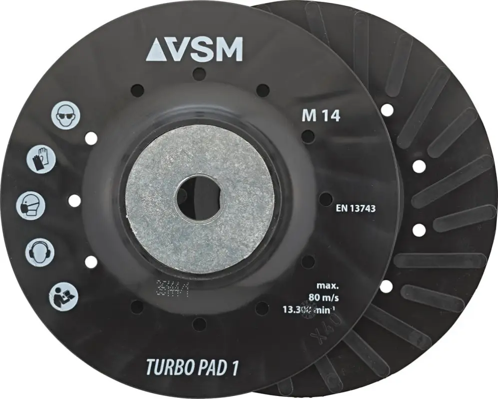 Preis Gesenkt VSM Stützteller TURBO PAD 1 gerippt M14 180mm