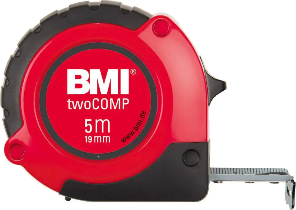 Preiswert BMI Taschenbandmaß twoCOMP M 5mx19mm weiß