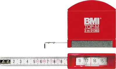 BMI Taschenbandmaß 406 TOP M 3mx13mm weiß Sichtfensterund Edelstahlsohle Neuheit