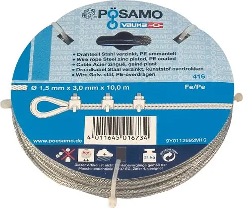 PÖSAMO Drahtseil im Ringen 6x3 galZn/umm. 1,5/3mmx10m Top-Seller