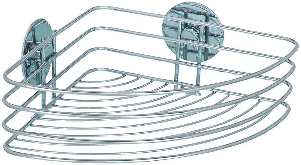 WENKO Turbo-Loc Eckablage Chrom, 26,5x20x10,5 cm Echt