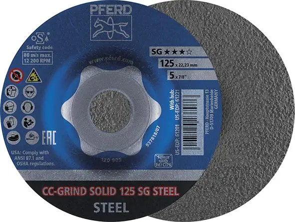 PFERD Schleifscheibe CC-Grind Solid Steel 125mm Preisreduziert