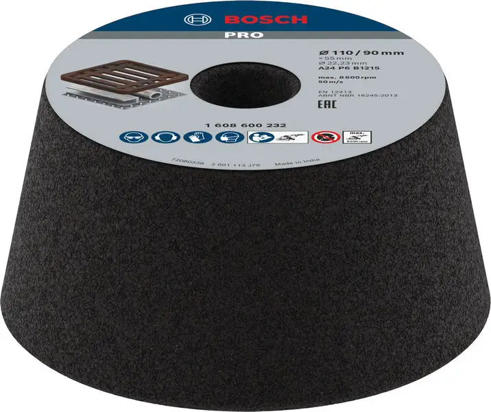 Aktuell BOSCH PRO Metal Konischer Schleiftopf, 90 x 110 x 55 mm, K24