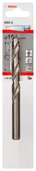 BOSCH Metallbohrer HSS-G, DIN 338, 10,5 x 87 x 133 mm, 1er-Pack Mega-Angebot