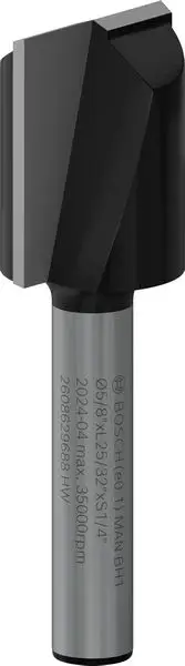 Garantierte Lieferung BOSCH PRO Nutfräser, zweischneidig, Ø 5/8" x L 49/64", Schaft 1/4"