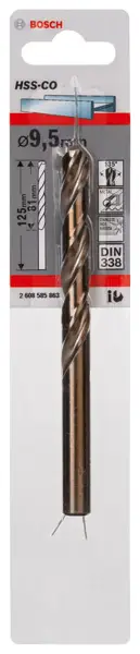BOSCH Metallbohrer HSS-Co, DIN 338, 9,5 x 81 x 125 mm, 1er-Pack Sonderaktion