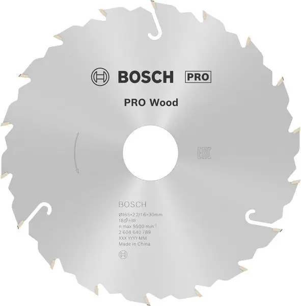 Heißes Angebot BOSCH PRO Wood Kreissägeblatt, 165 x 2,2 x 30 mm, Z18