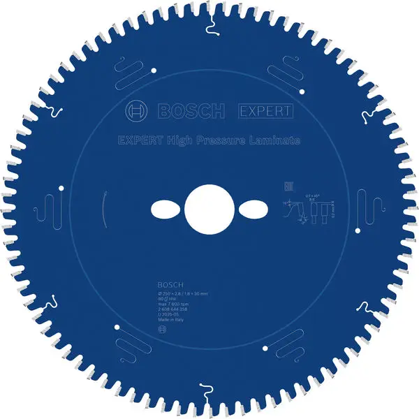 Abverkauf BOSCH EXPERT High Pressure Laminate Kreissägeblatt, 250x2,8/1,8x30 mm, Z80