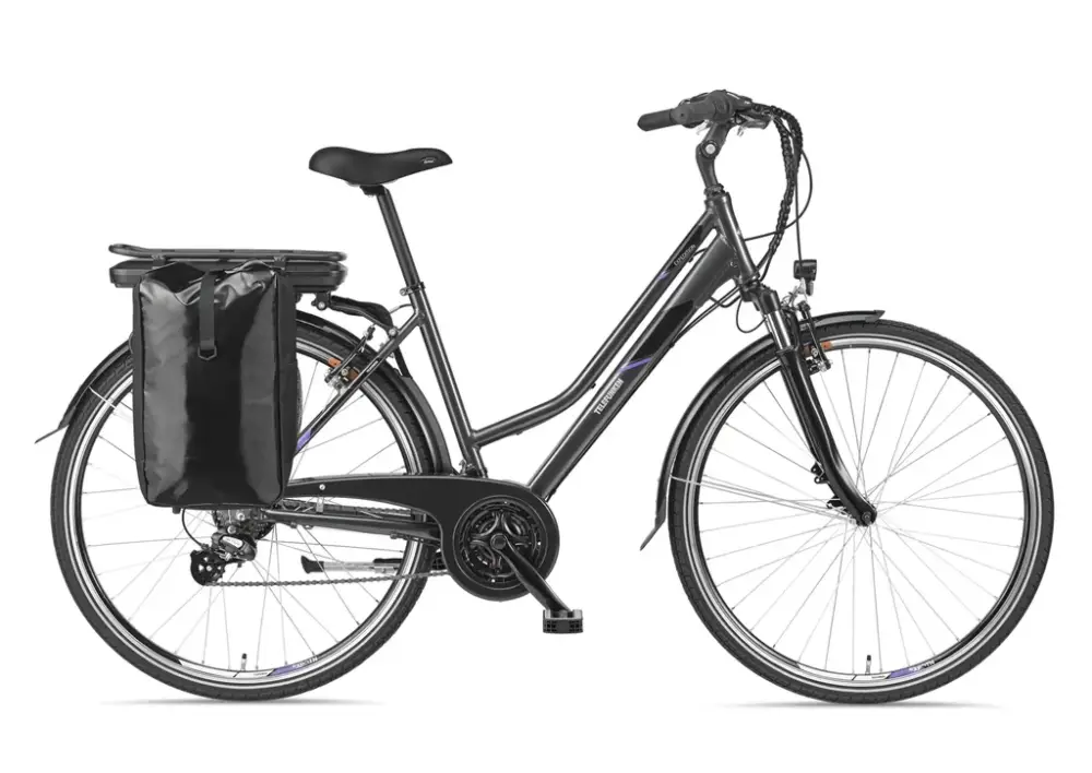 Damen Alu Trekking E-Bike 28 Zoll, Rahmenhöhe 48 cm, 21-Gang Kettenschaltung, anthrazit, XT480 Expedition, Direkt Vom Hersteller