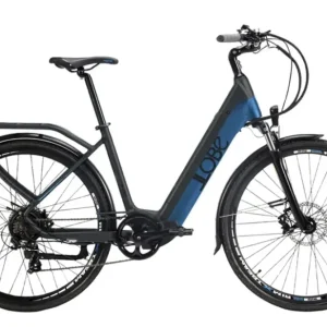 Finale Aktion Damen E-Bike, Trekking, 28 Zoll, Rahmenhöhe 51 cm, 7- Gang Kettenschaltung, mattgrau-blau, Yukon Lady 13,2Ah