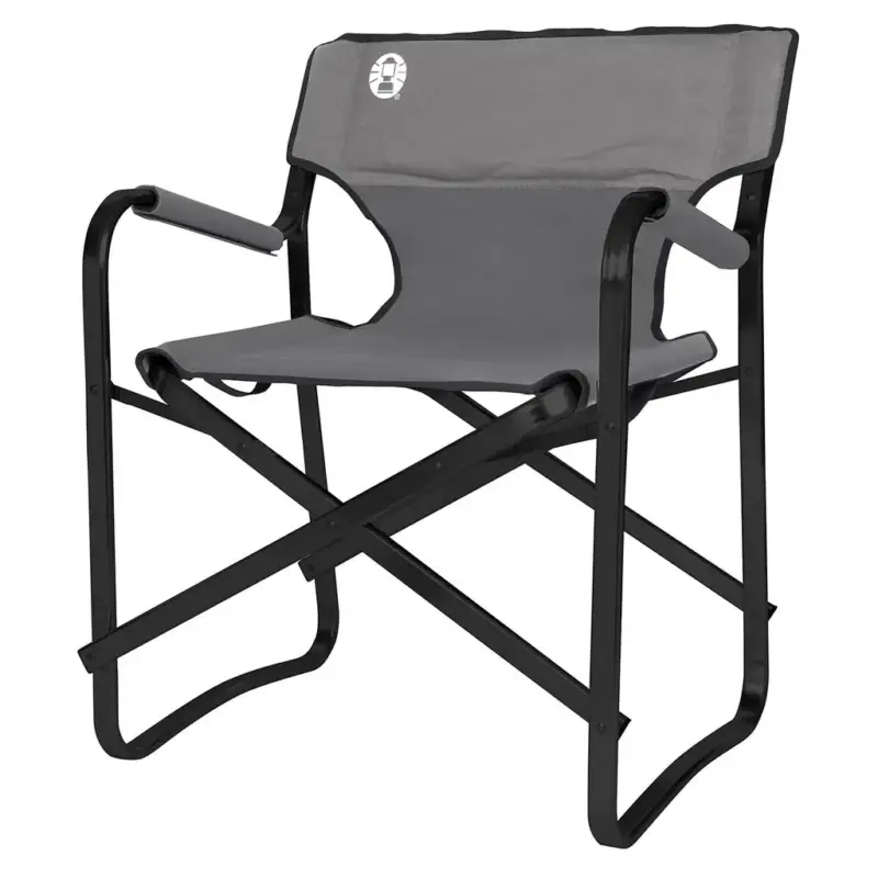 Deck Chair, leichter Campingstuhl mit Stahlrahmen, gepolsterte Rücken- und Sitzflächen, Schaumstoffarmlehnen max 120 kg Saisonangebot