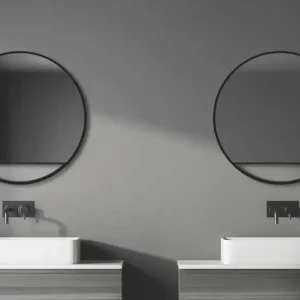 Jetzt Kaufen Dekorativer Wandspiegel "Black Hole" - matt Ø 80 cm - hochwertiger robuster Aluminiumrahmen schwarz matt