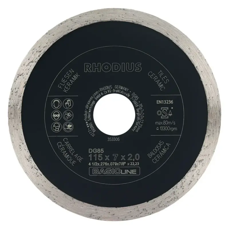 Diamanttrennscheibe Fliesen & Keramik DG85 TILES, 125 x 7 x 2 x 22,23 mm Knallerangebot