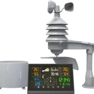 Funk-Wetterstation mit Niederschlagsmengen-, Luftdruck- und Windgeschwindigkeitsmessung Begrenztes Angebot