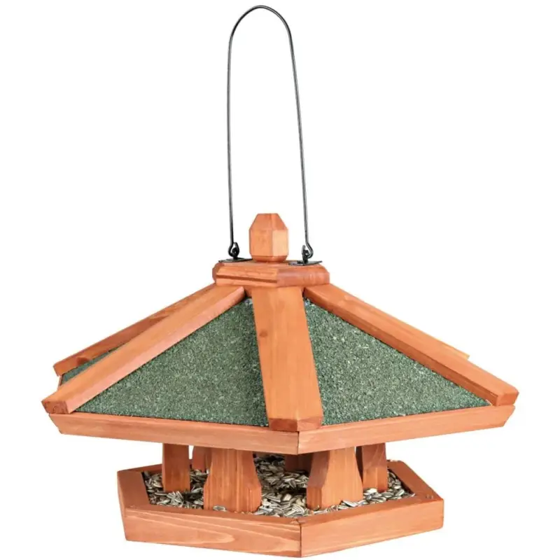 Saisonangebot Futterhaus zum Aufhängen, Vogelhaus Holz, Kiefer, 42x24cm