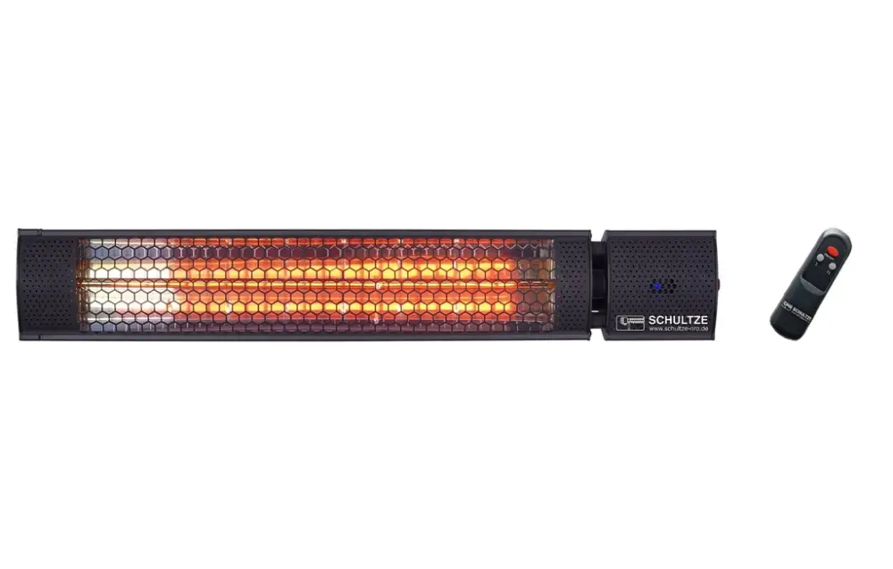 IR heater, dimmable with remote control, 2000W 230V, IP55, black Sonderaktion
