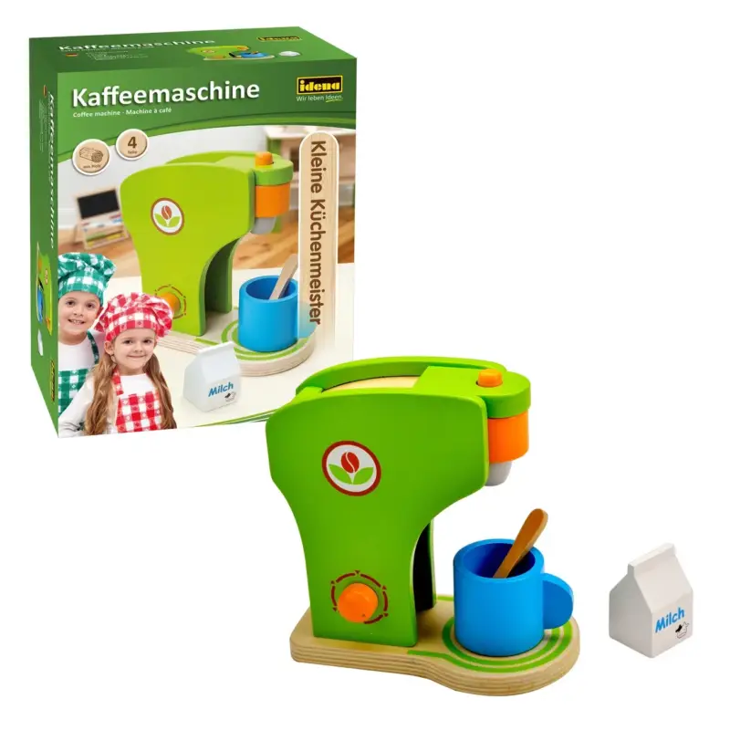 Idena, Kleine Küchenmeister Kaffeemaschine aus Holz - 4 teilig Super-Preis
