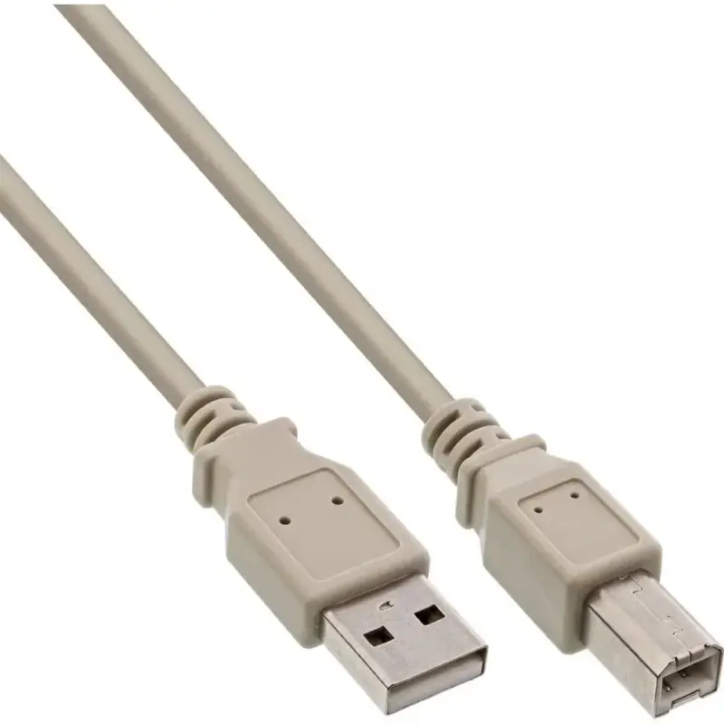 InLine® USB 2.0 Kabel, A an B, beige, 5m Must-Have