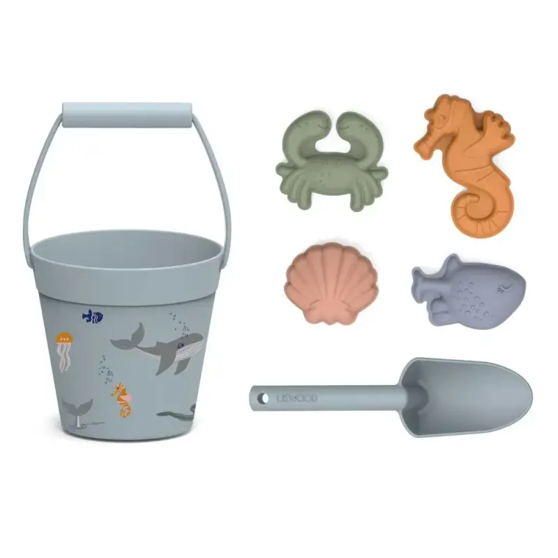 Bestpreis Liewood "Dante" Sandkasten-Set Silikon Sea Creatures blau
