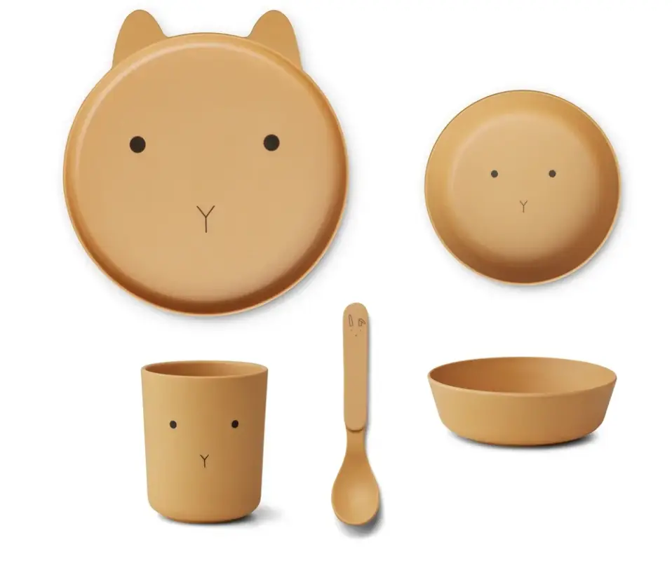 Liewood Geschirrset, Kindergeschirr - Brody, 4er pack, Farbe: Rabbit Yellow mellow Preisreduziert