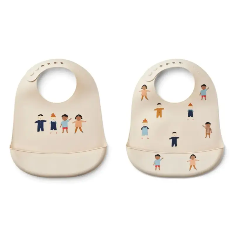 Echt Liewood Silikon Lätzchen 2er pack - Tilda, Farbe: Kids Sandy