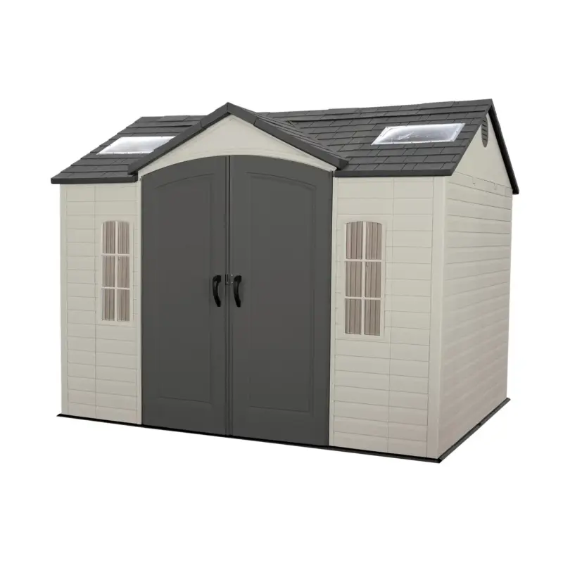 Lifetime Gerätehaus Sky 304,8×243,8×243,8 cm Lichtgrau – 4 Dachfenster, stahlverstärkt Meistverkauft