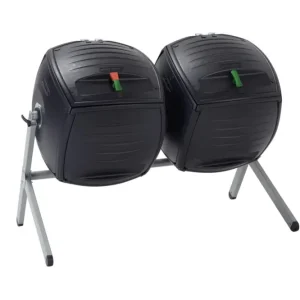 Beliebt Lifetime Komposter Kompost-Zwilling 380 L 143,5×79,4×110,4 cm Schwarz – 2 Kammern für durchgehendes Kompostieren