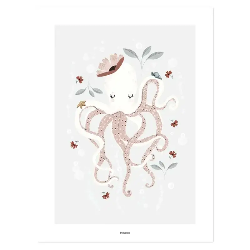 Lilipinso Poster Frau Octopus mit Blüten Preiswert