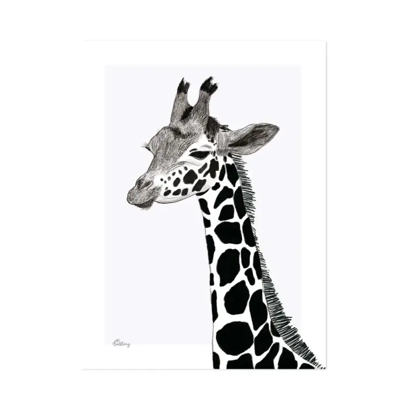 Lilipinso Poster Giraffe schwarz weiss Markenware