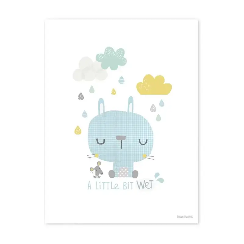 Lilipinso Poster Hase im Regen Preis Gesenkt
