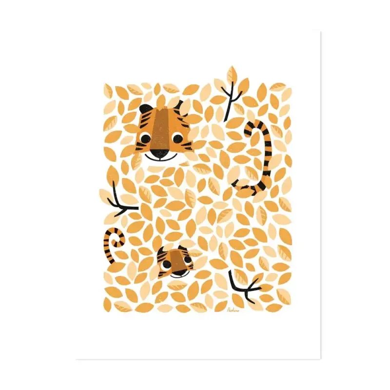 Sichere Zahlung Lilipinso Poster Hide & Seek Tiger im Blättergetümmel orange