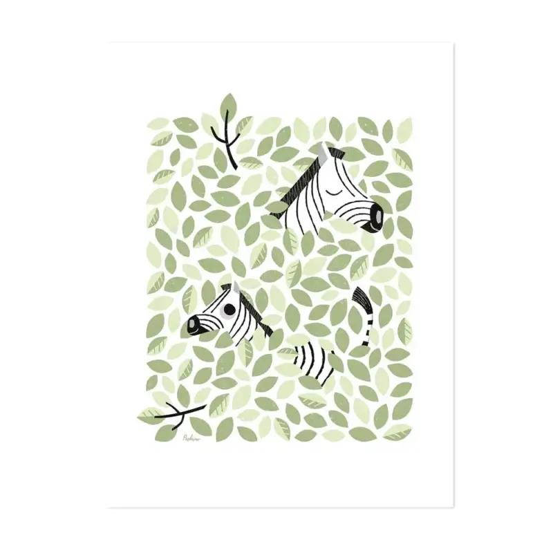 Sichere Zahlung Lilipinso Poster Hide & Seek Zebras im Blättergetümmel grün