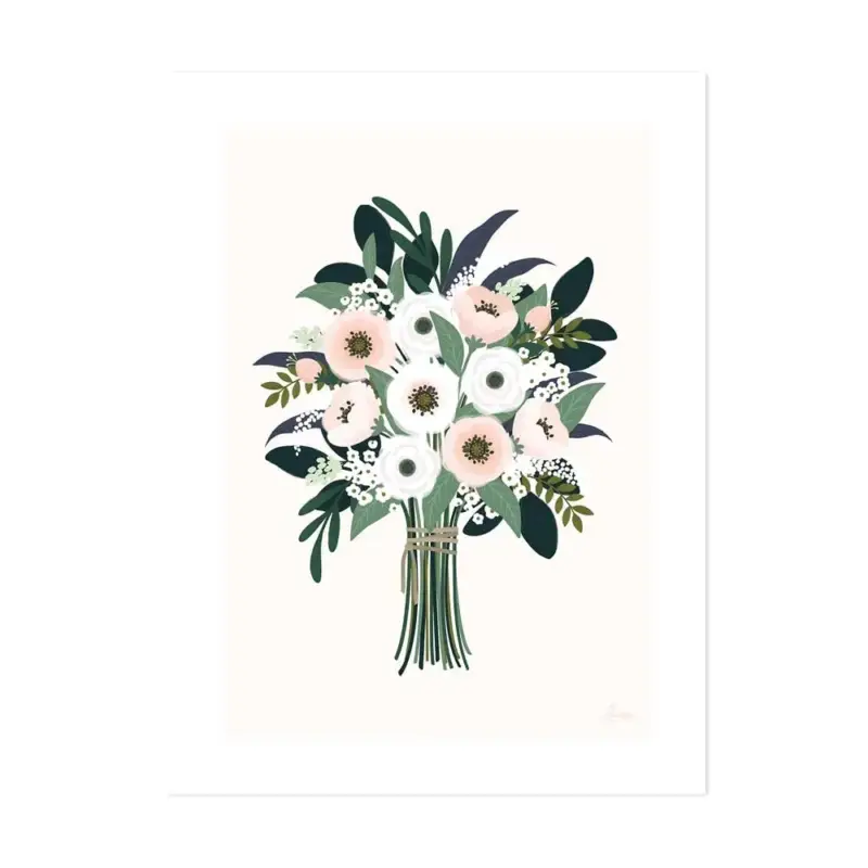 Lilipinso Poster Hübscher Strauss rosa grün Mega-Angebot