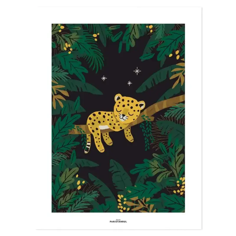 Bestpreis Lilipinso Poster Müder Gepard auf Ast dunkel