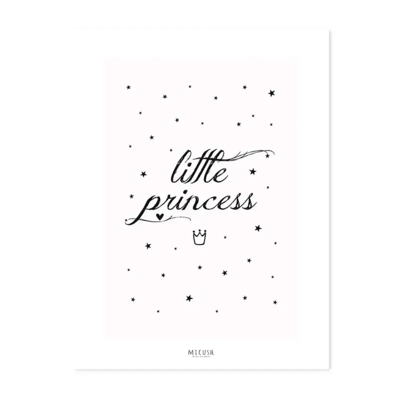 Lilipinso Poster Spruch Little Princess rosa schwarz Top-Preis