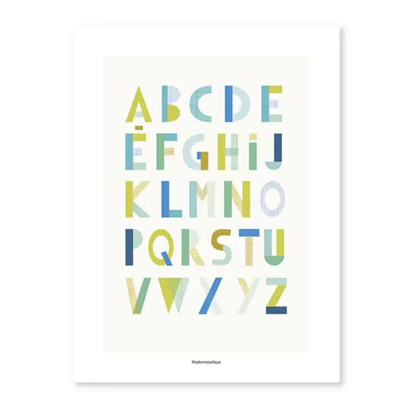 Lilipinso Poster graphische Buchstaben blau Neue Ware