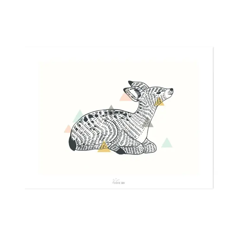 Lilipinso Poster sitzendes Rehkitz schwarz Markenware