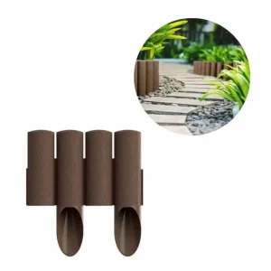Must-Have Palisaden aus Kunststoff braun 23 cm x 25.5 cm | Rasenkanten | Beeteinfassung | Beetumrandung | Beetbegrenzungen