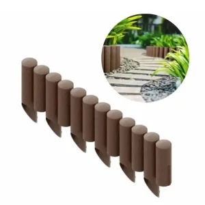 Palisaden aus Kunststoff braun 230cm x 25.5 cm | Rasenkanten | Beeteinfassung | Beetumrandung | Beetbegrenzungen Super-Preis
