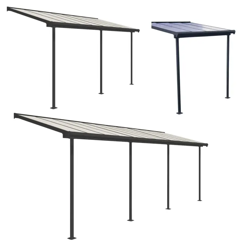 Schneller Versand Palram Terrassendach Sierra 230 x 670 cm grau