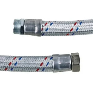 Solange Der Vorrat Reicht Panzerschlauch Flexschlauch 30,93 mm (1" IG) / 33,25 mm (1" AG), 60 cm Schlauchlänge