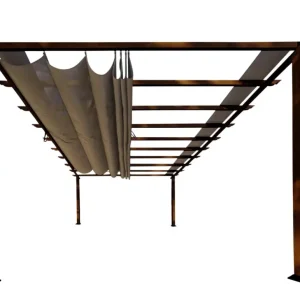 Paragon Outdoor Outdoor-Pavillon „Florenz“ Dunkelbraun - mit verstellbarem Sonnensegel Saisonangebot