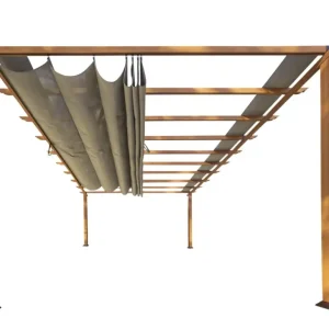 Sale Paragon Outdoor Pergola Florenz 505×350×236 cm Aluminium Holzoptik – inkl. verstellbarem Sonnensegel