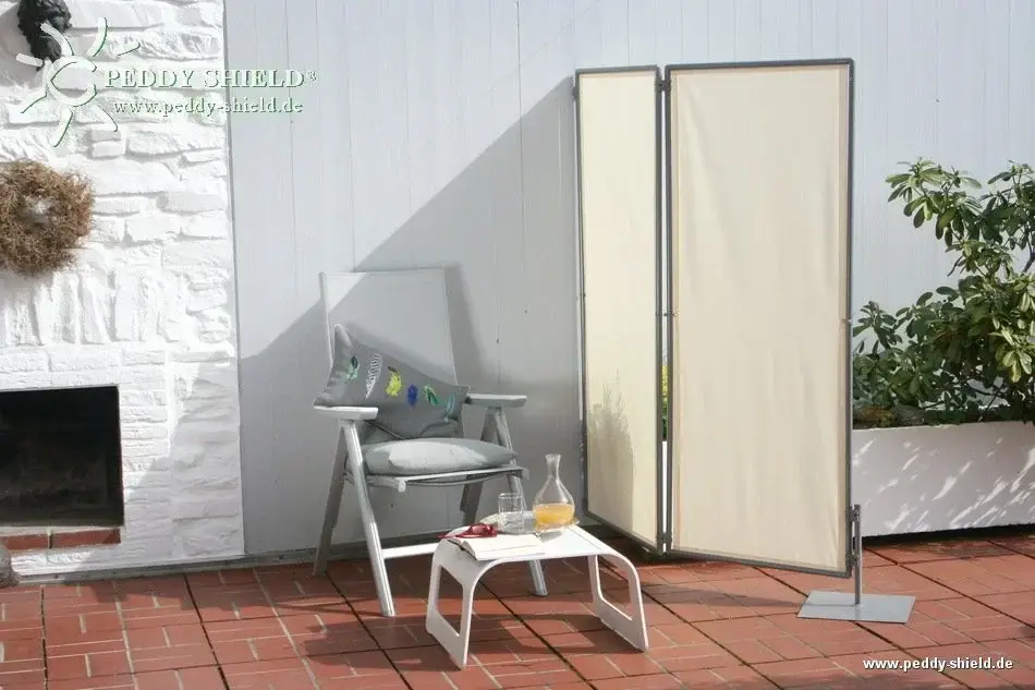 Paravent Sicht- und Windschutz 70x170 cm hell elfenbein Finale Aktion