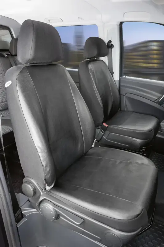 Neue Ware Passform Sitzbezüge - Kunstleder für 2 Einzelsitze für Mercedes Vito W639 und Viano W639 ab BJ 06/2003 bis 05/2014