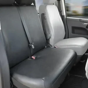 Passform Sitzbezüge VW T6 für Doppelbank vorne umlegbar aus Kunstleder ab Baujahr 07/2015 bis heute Abverkauf