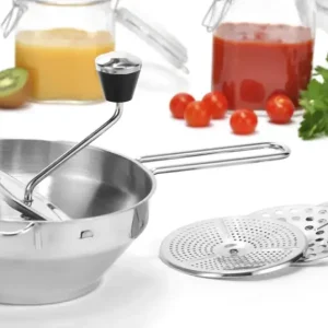 Kracherpreis Passiermühle mit 3 Einsätzen, Edelstahl